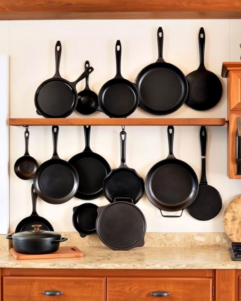cast iron cookware display