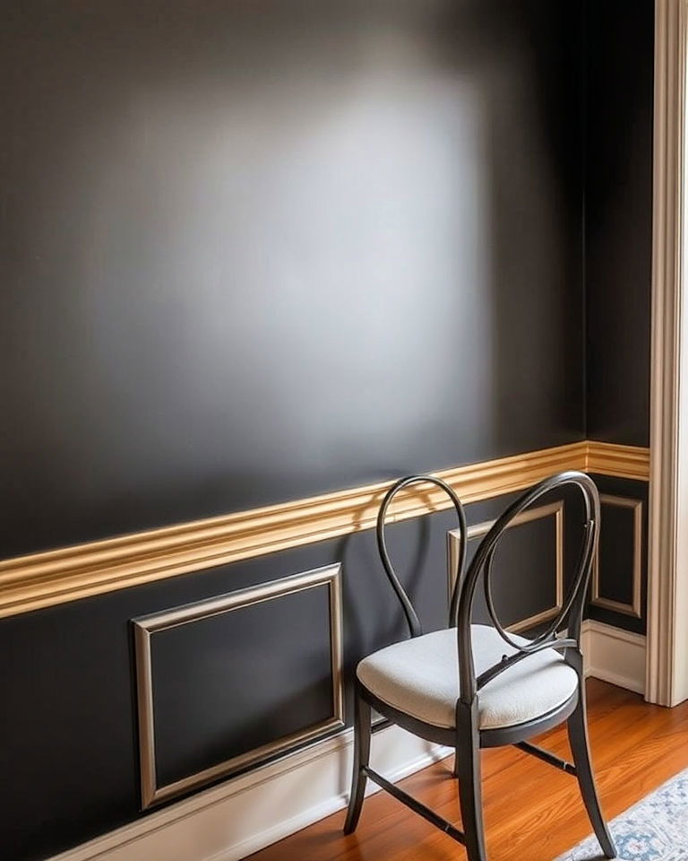 chair rail with a luxurious metallic finish