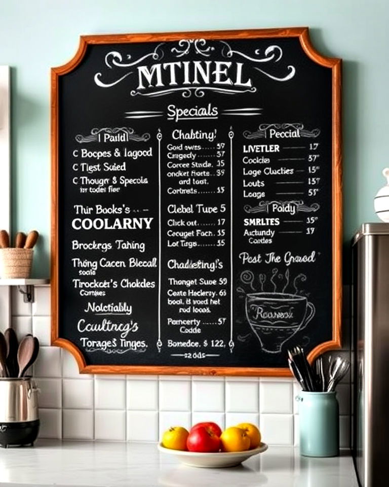 chalkboard menu