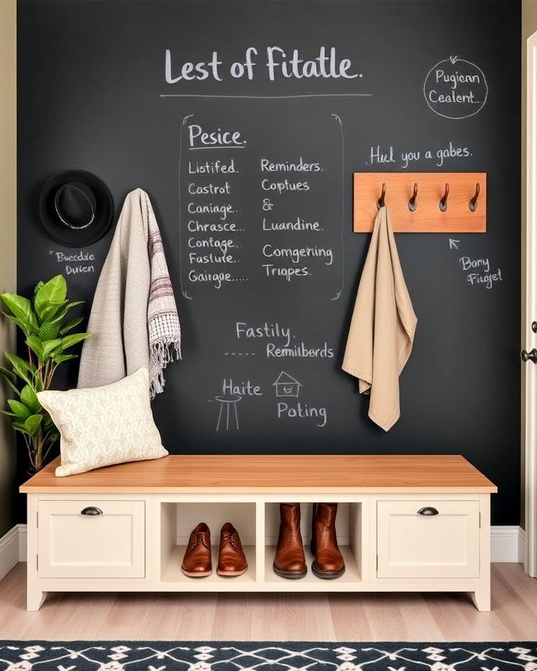 chalkboard wall for boot room
