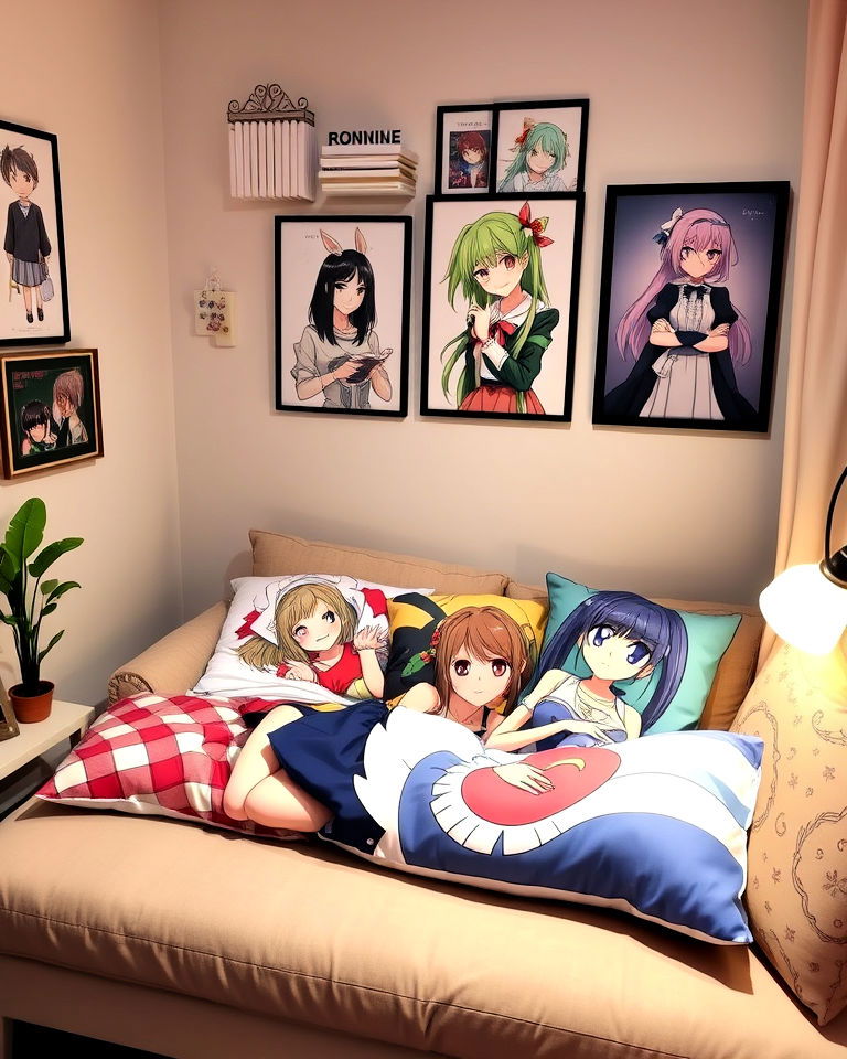 character body pillow anime room