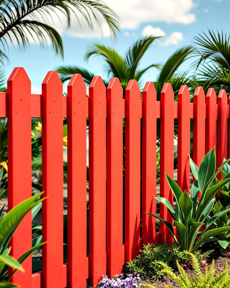 cheerful coral color fence