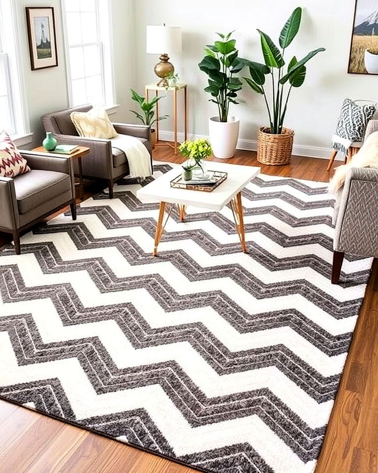 chevron patterns for dynamic style living room
