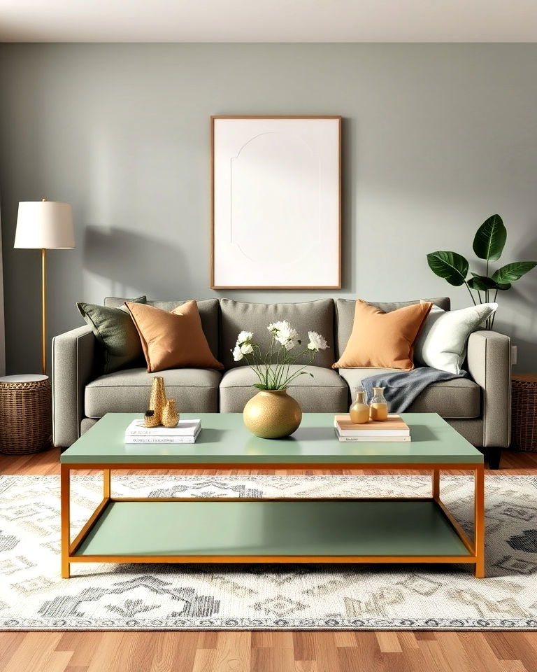 chic sage green coffee table