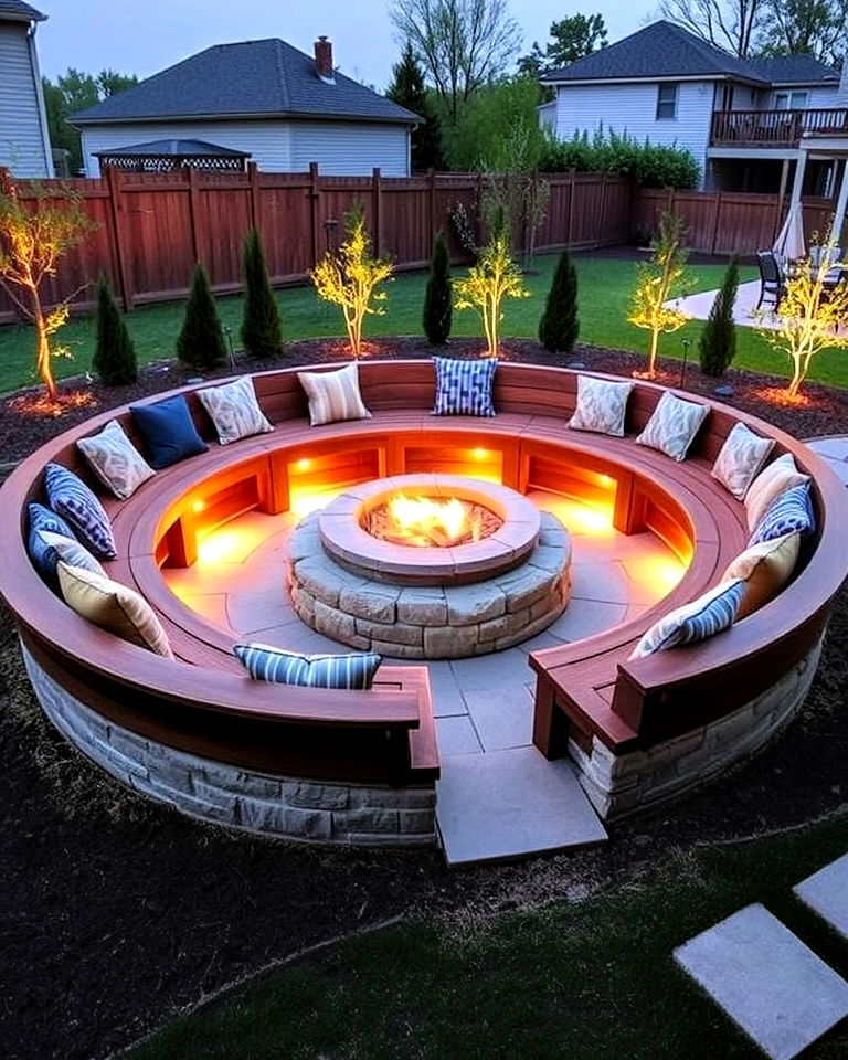 circular bench around your fire pit