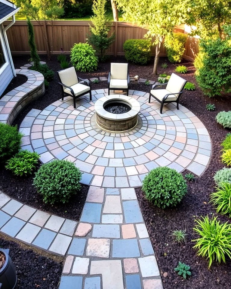 circular flagstone patio path