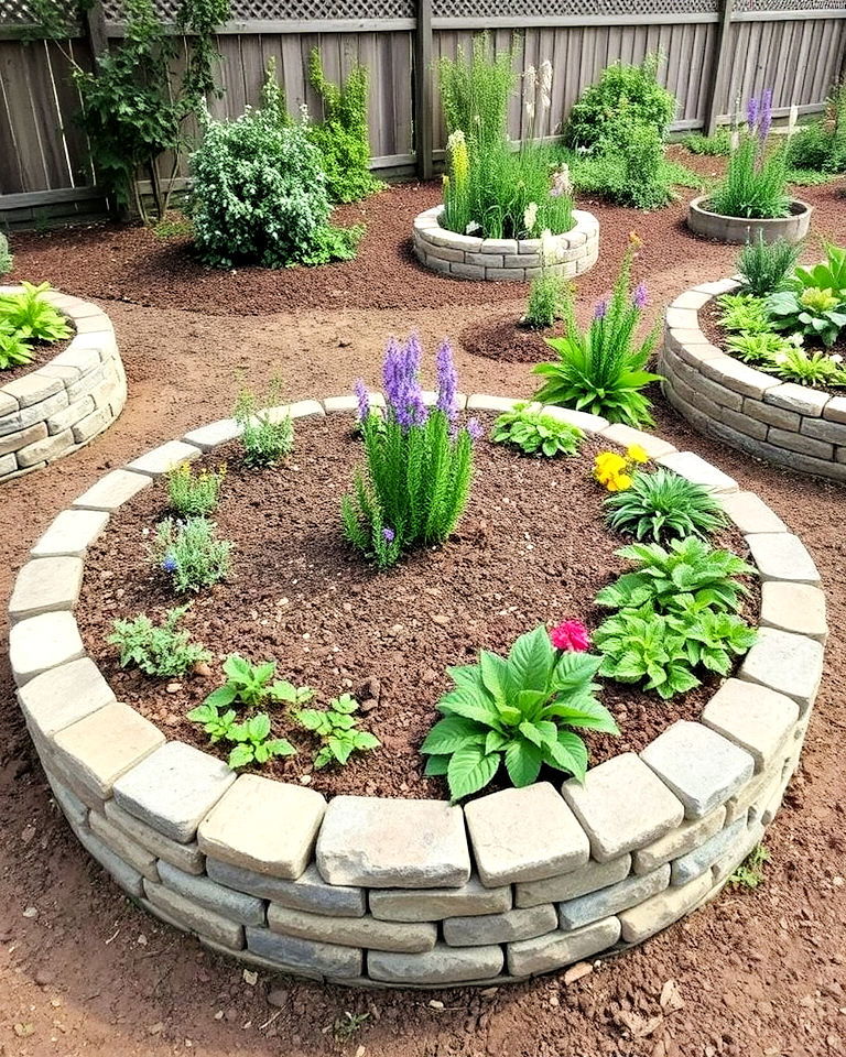 circular stone beds for aesthetic appeal