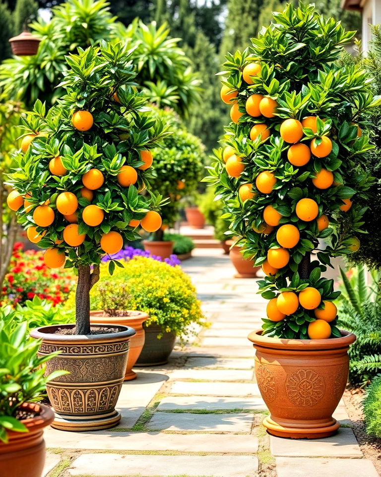 citrus trees in pots