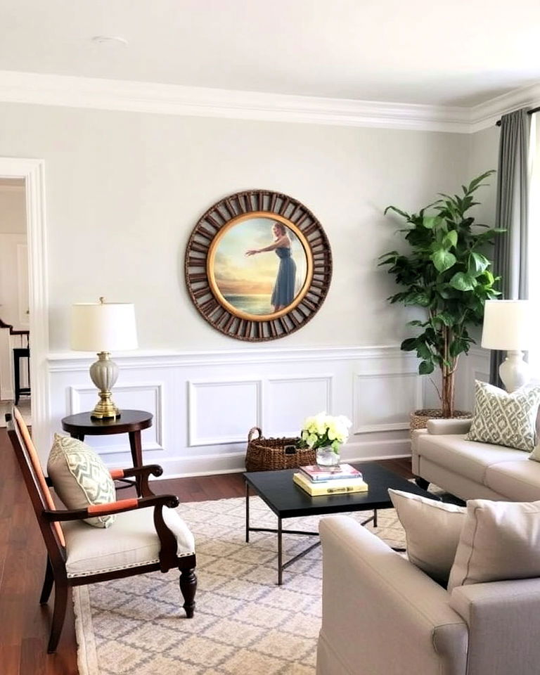 classic and timeless white chair rail