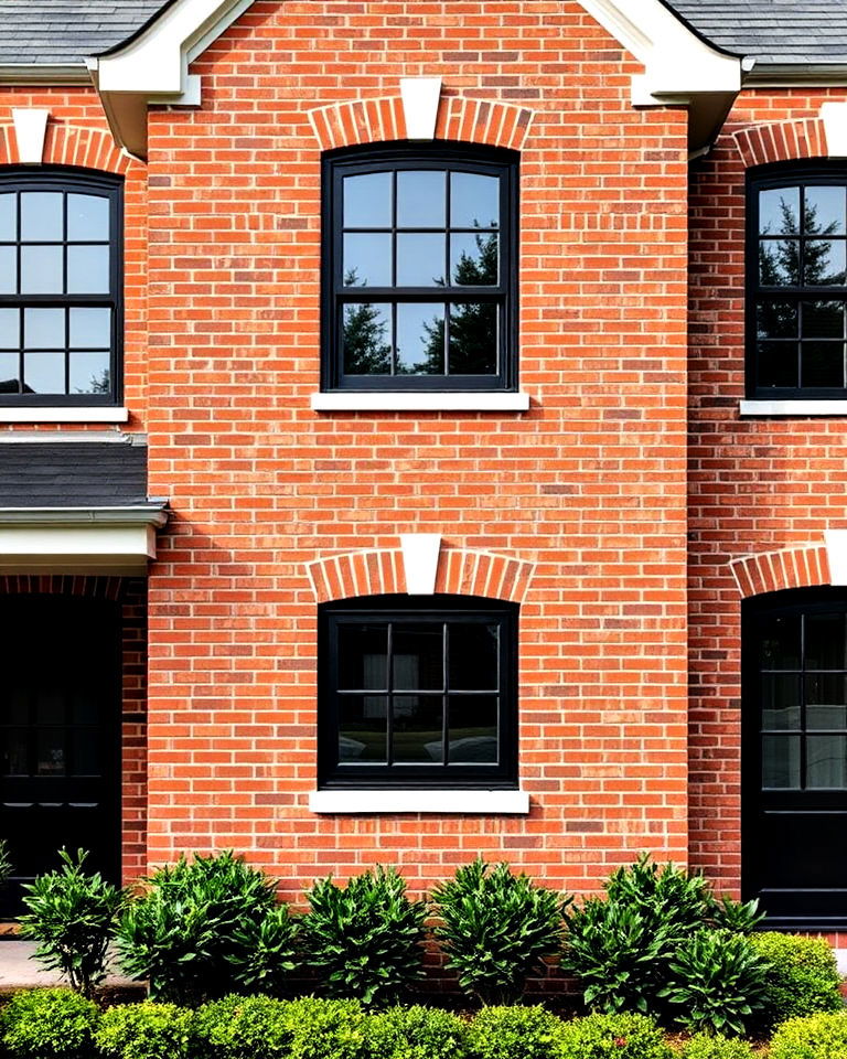 classic black windows in brick exterior