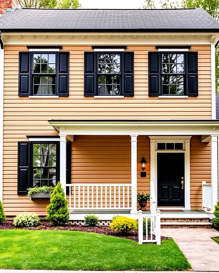 classic colonial with black accents