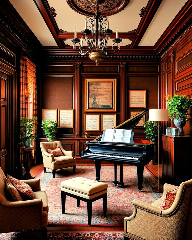 classic elegant piano room
