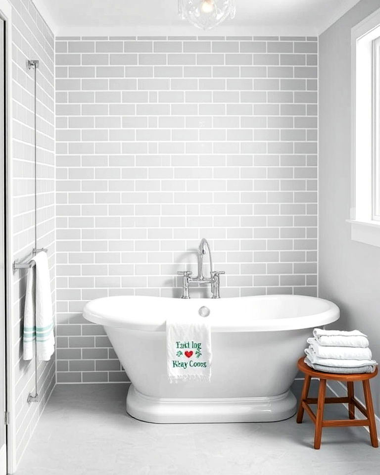 classic gray subway tiles for bathroom