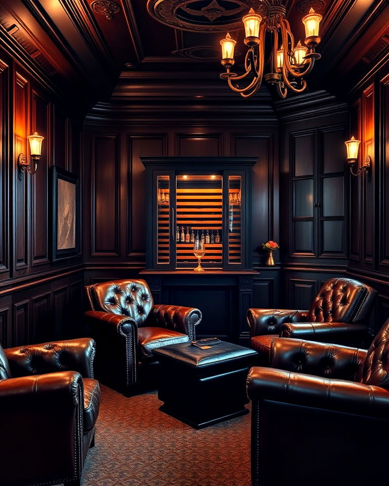 classic leather and wood ambiance