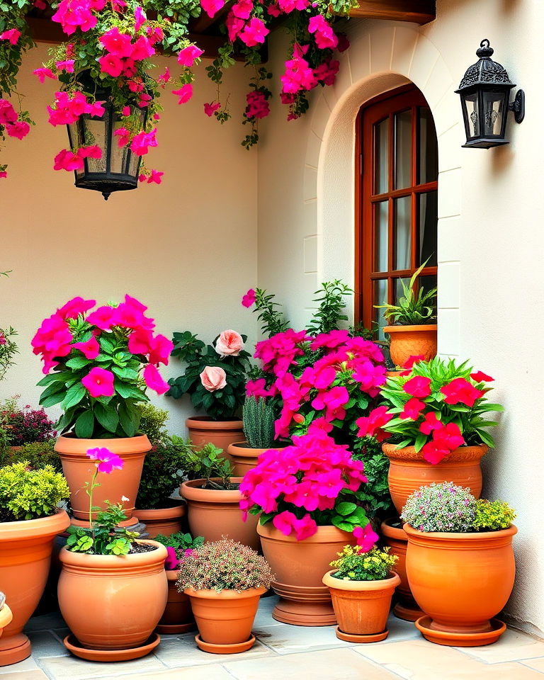 clay pot displays