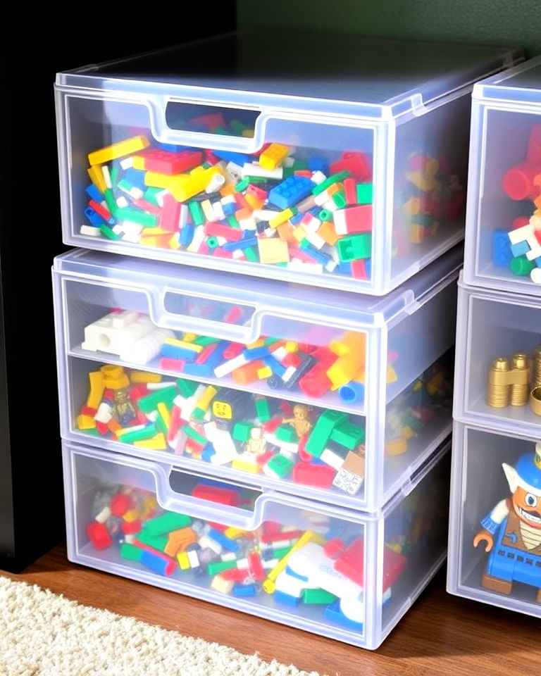 clear stackable lego storage drawers