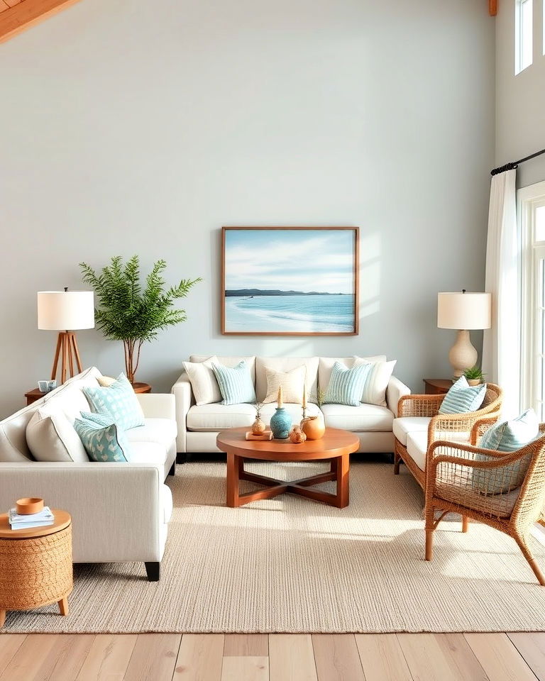 coastal theme living room