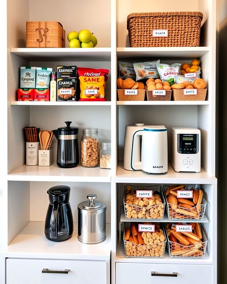 coffee station with a snack bar
