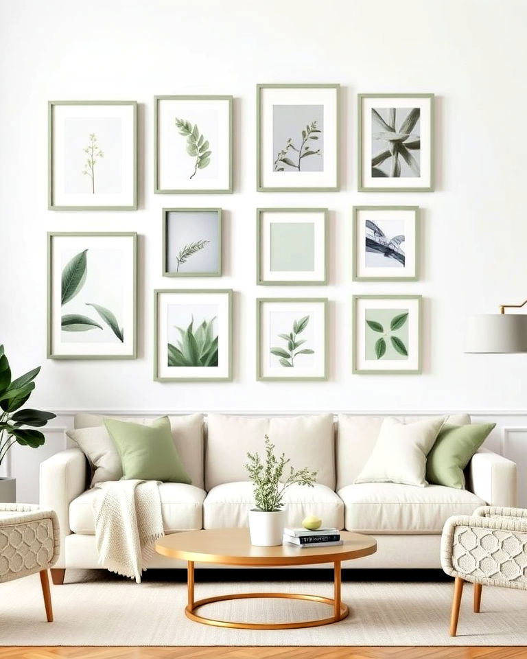 cohesive sage green picture frames