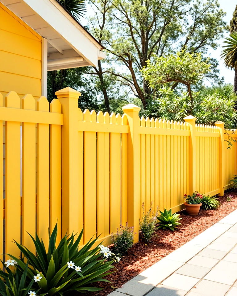 cohesive sunny yellow fence