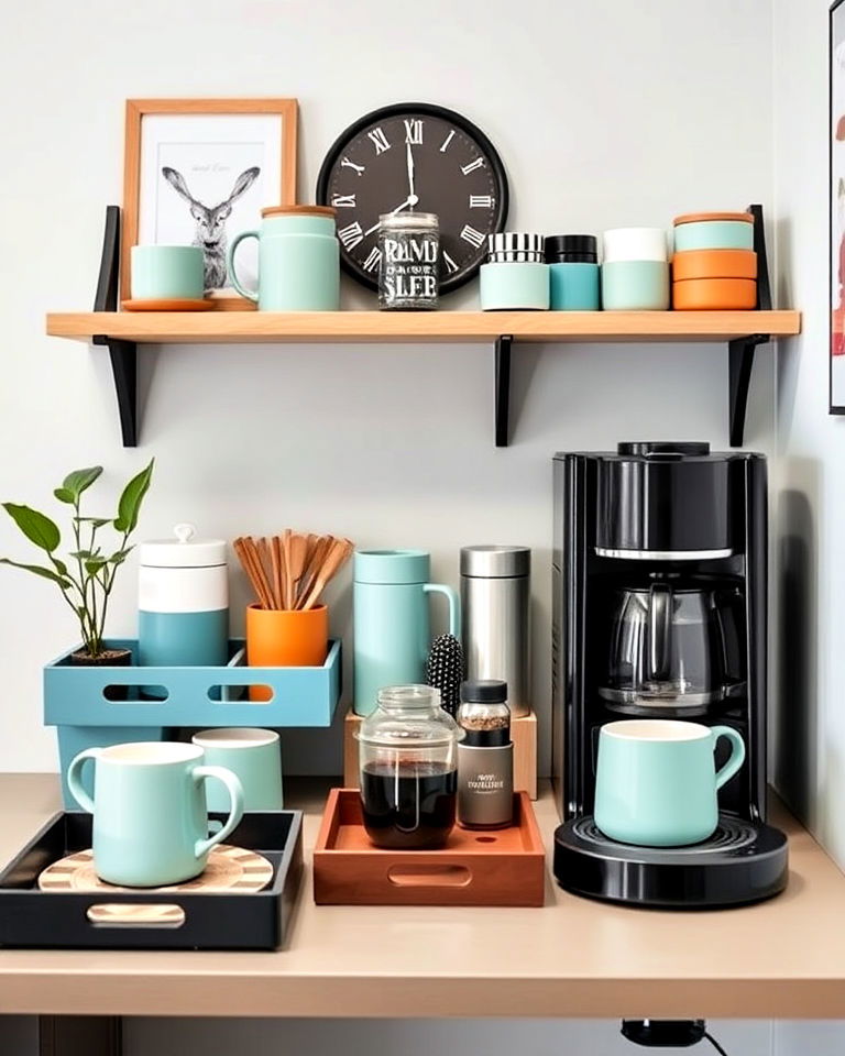 color coordinated coffee station