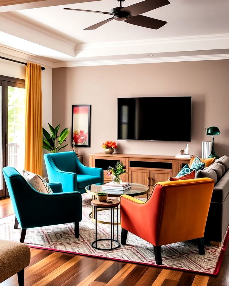 colorful accent chairs for a pop of personality