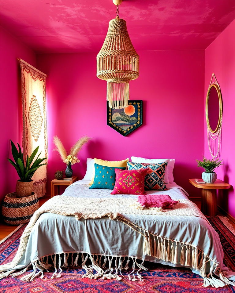 colorful eclectic bohemian bedroom