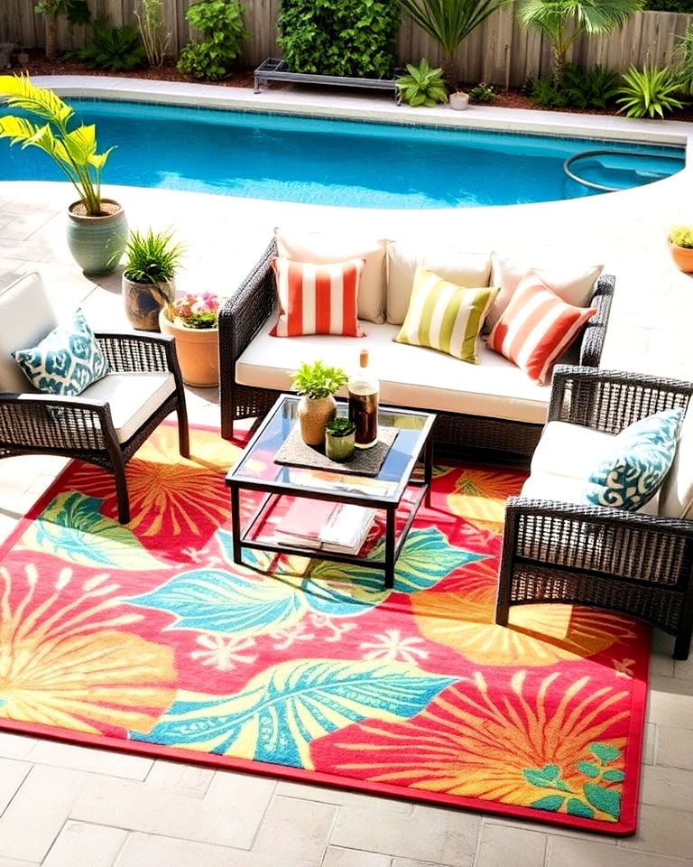 colorful outdoor rug