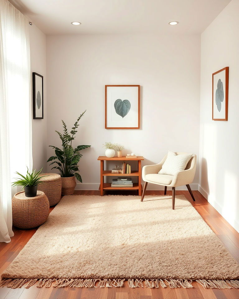comfortable area rug to add warmth