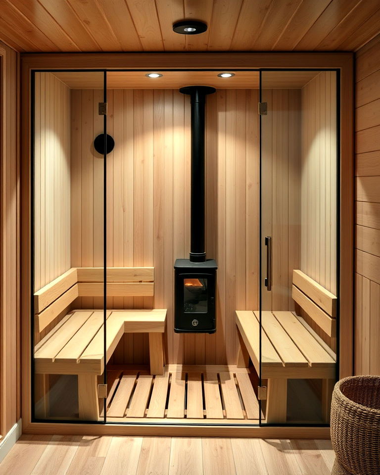 compact corner sauna