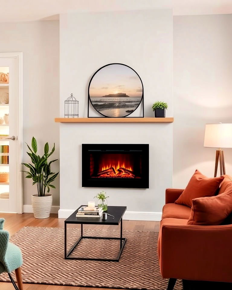 compact fireplace for coziness
