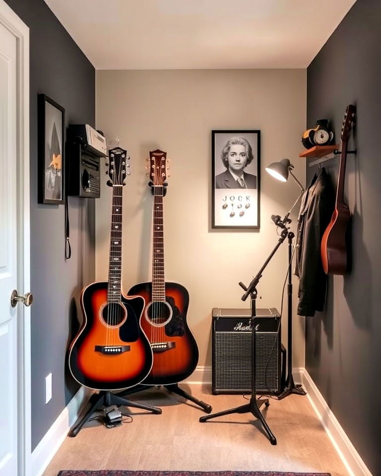 compact guitar nook
