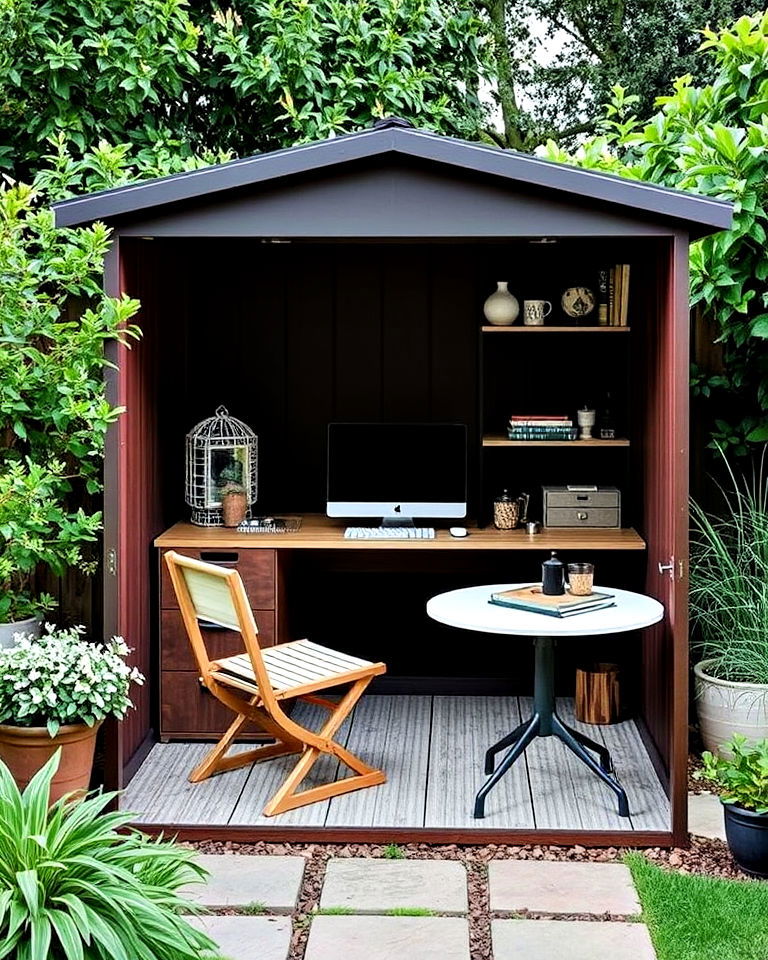 compact office with foldable furniture