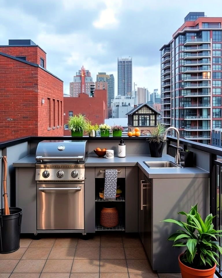 compact urban balcony kitchen