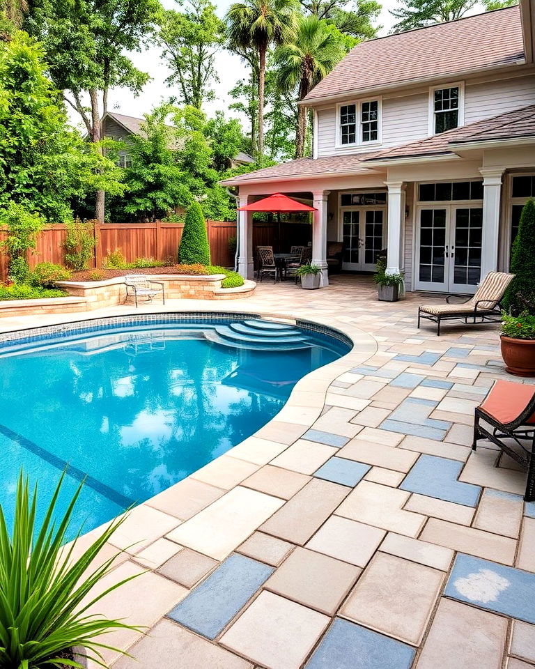 concrete pavers with custom finishes
