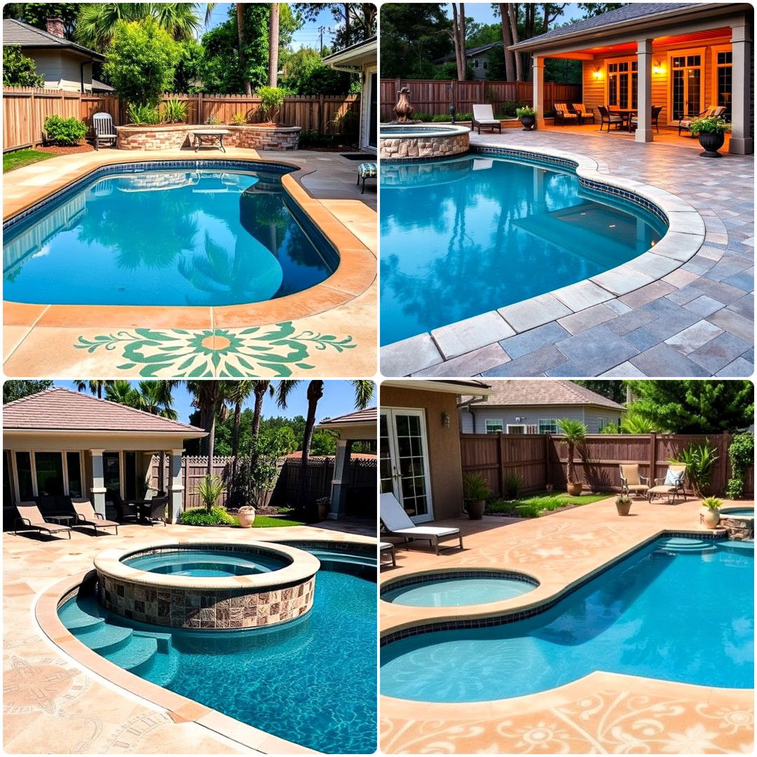 15 Concrete Pool Deck Ideas for A Stunning Backyard