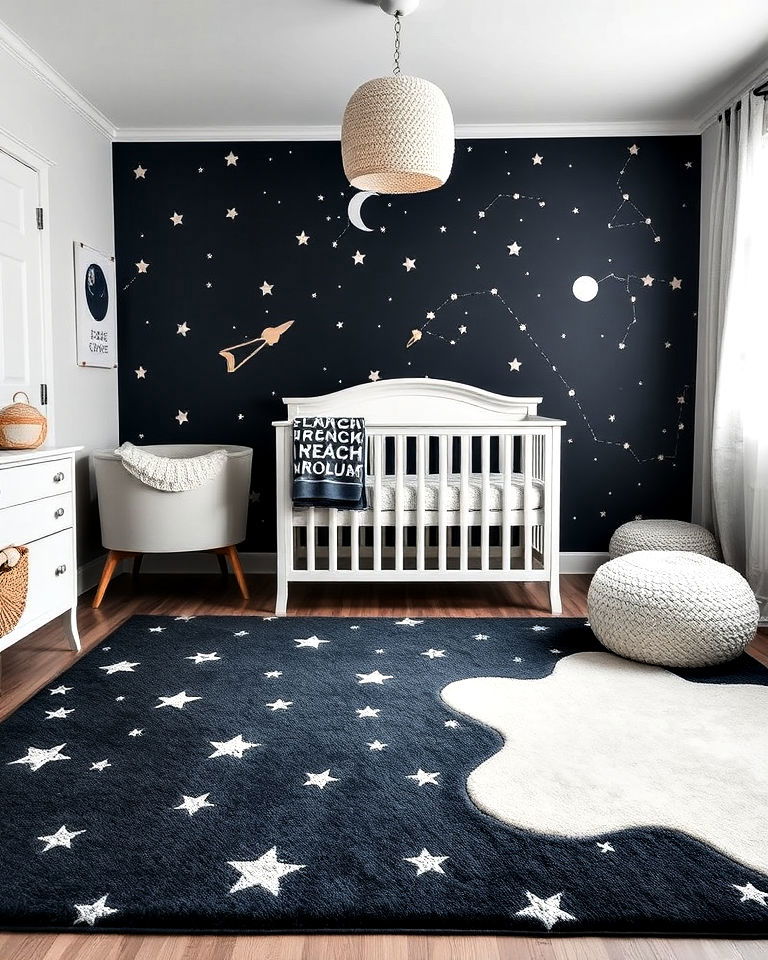 constellation patterned rug