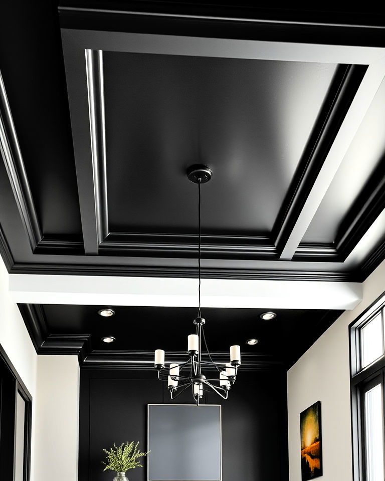 contemporary black tray ceiling for home offices