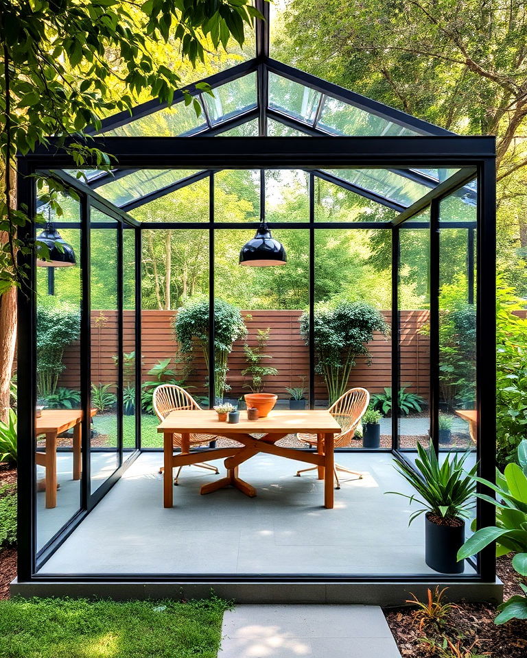 contemporary glass and steel office