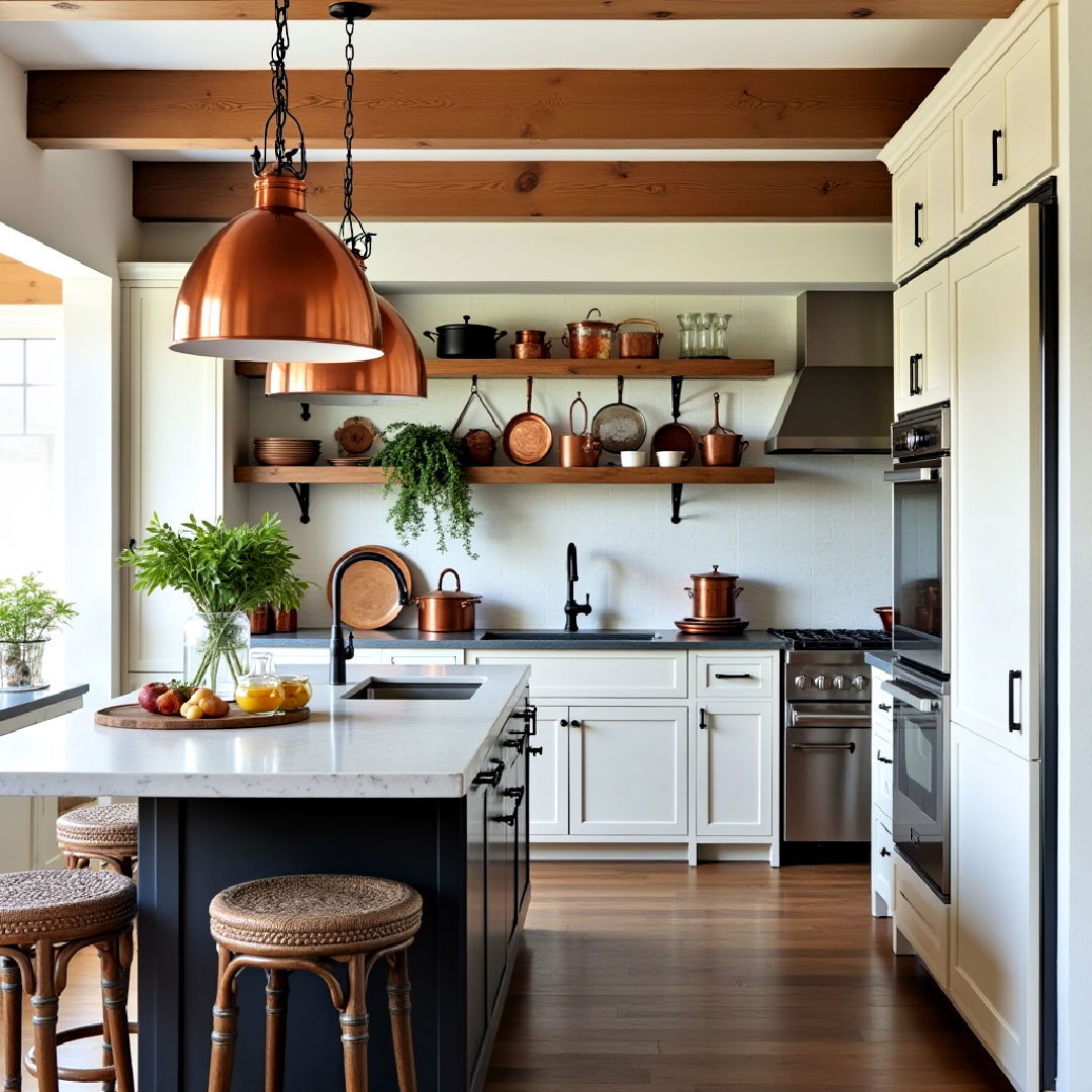 copper accents to add warmth