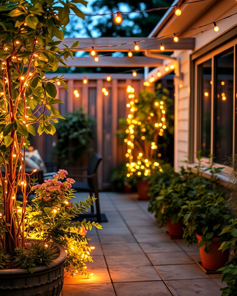 copper wire string lights for subtle elegance patio