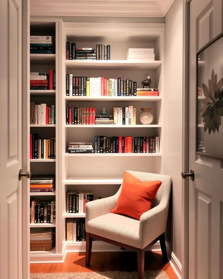 corner closet bookshelf for small spaces