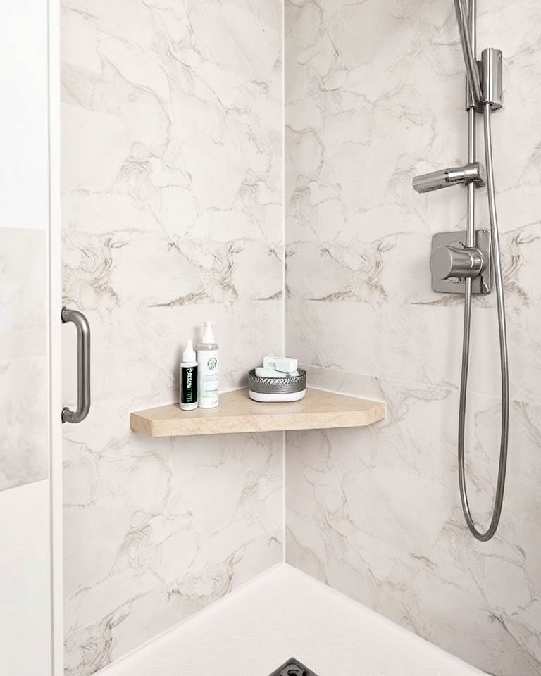 corner shelf bench
