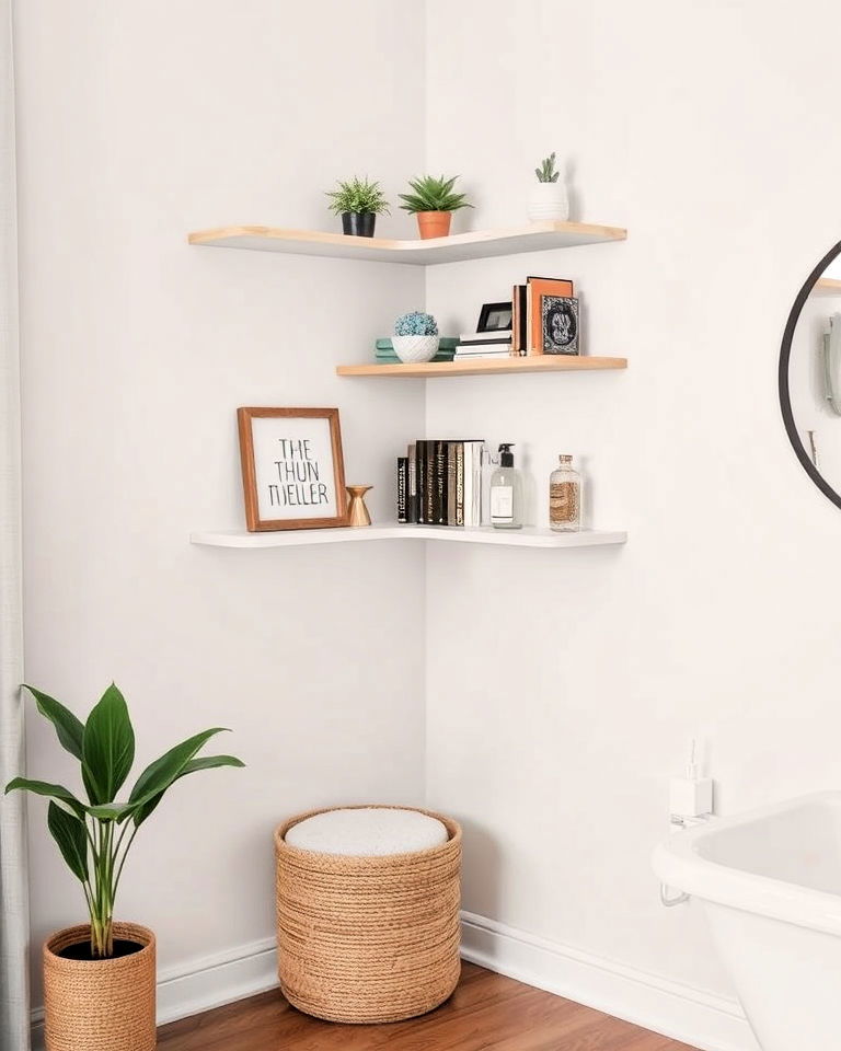 corner shelves for bathroom