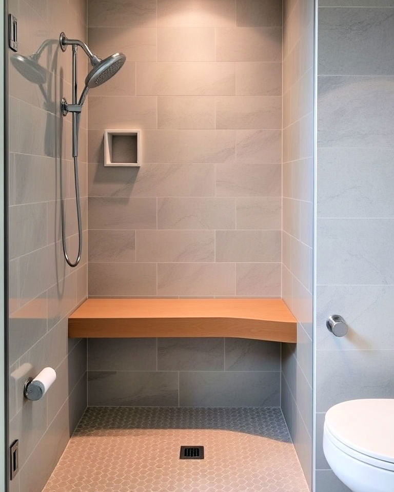 corner shower bench