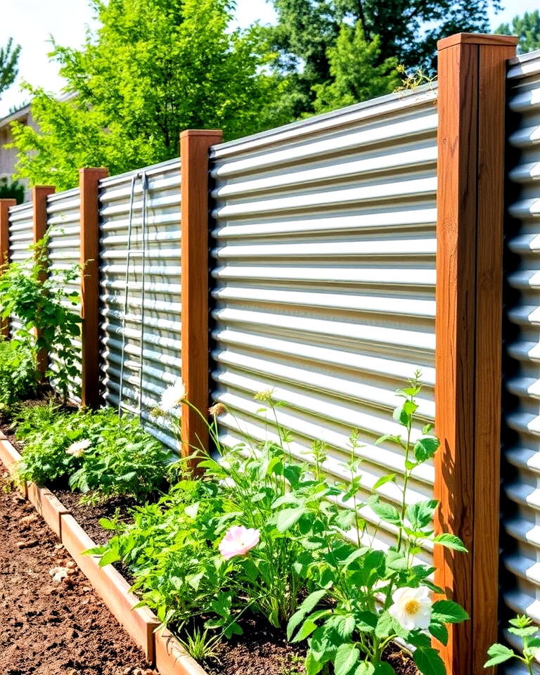 corrugated metal fence