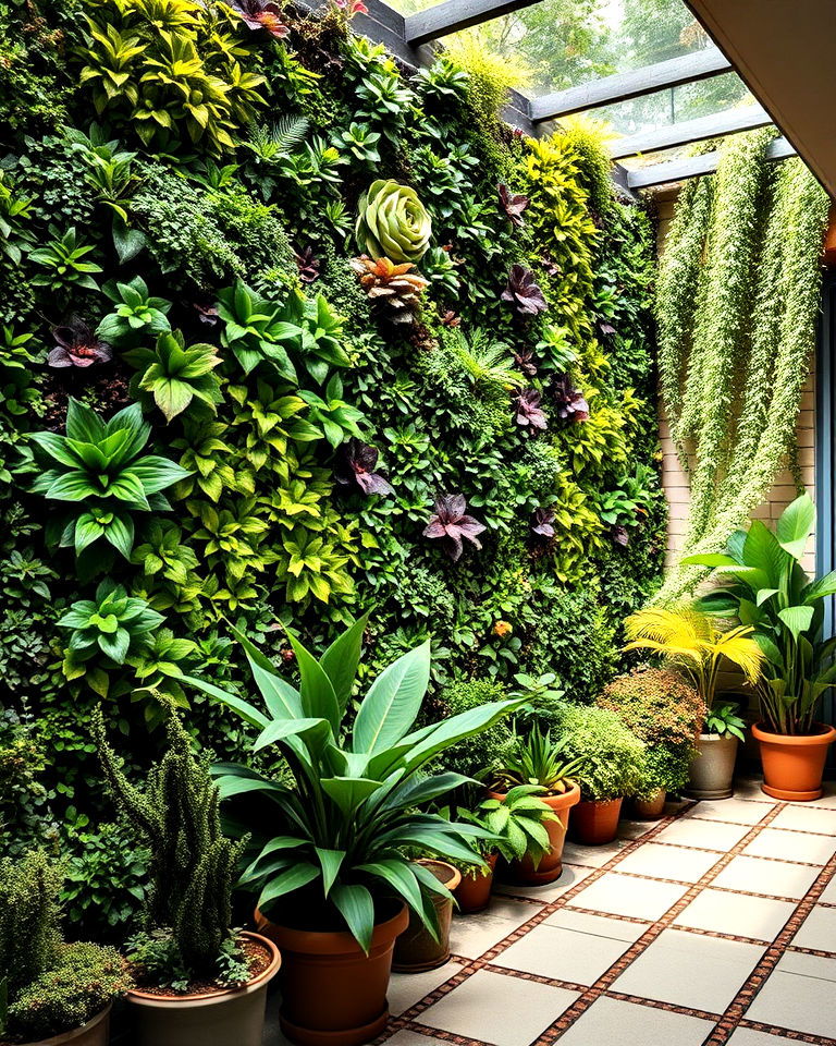 courtyard green walls