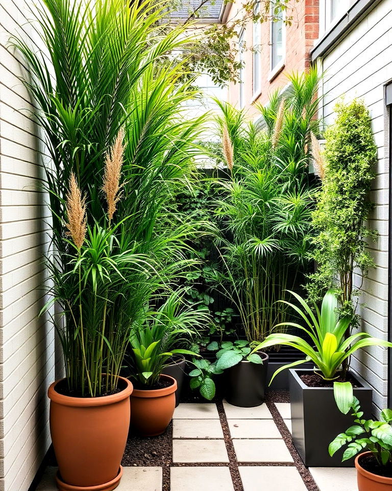 courtyard screening with plants