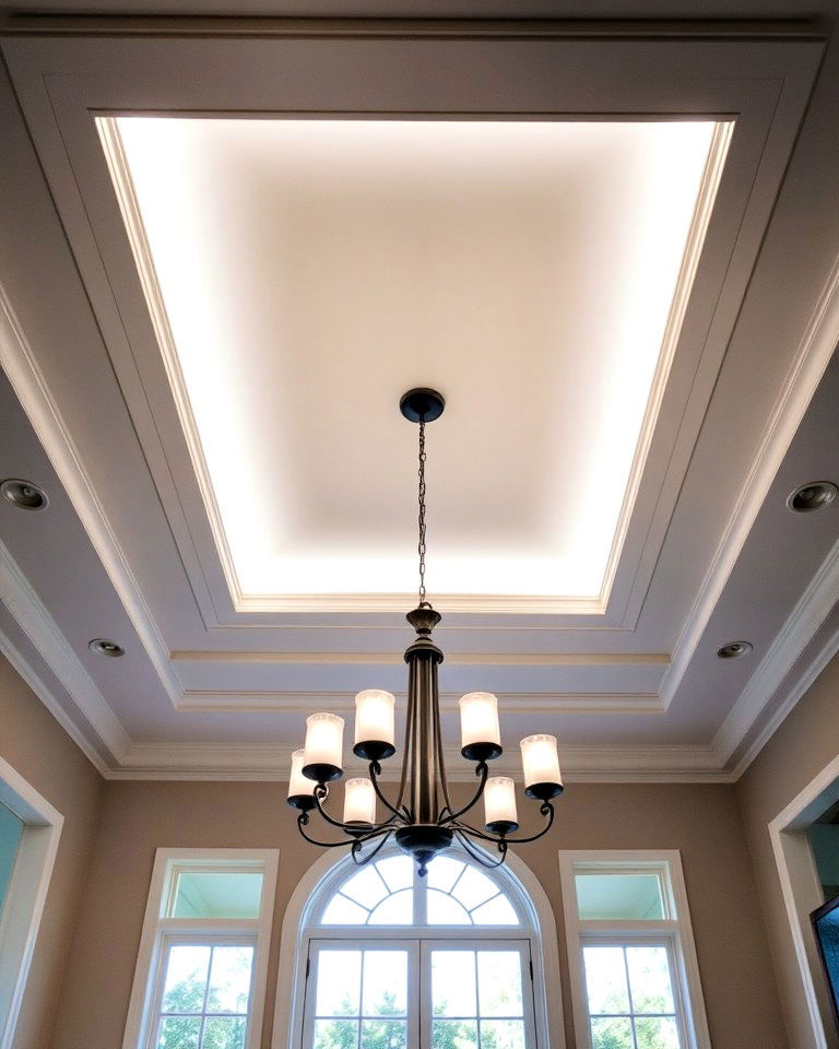 cove lighting in tray ceiling for dining room