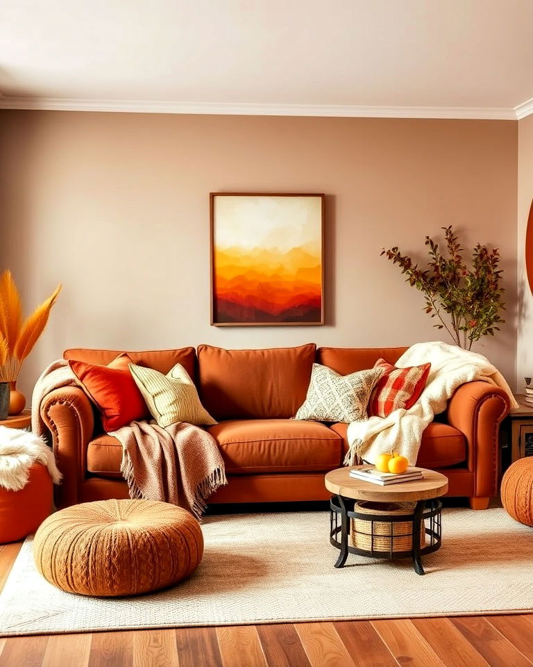 cozy dark brown couch living room